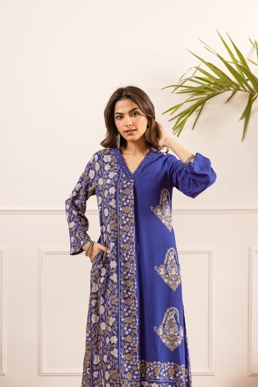 Karen Twilight printed cotton. Kurta pant set