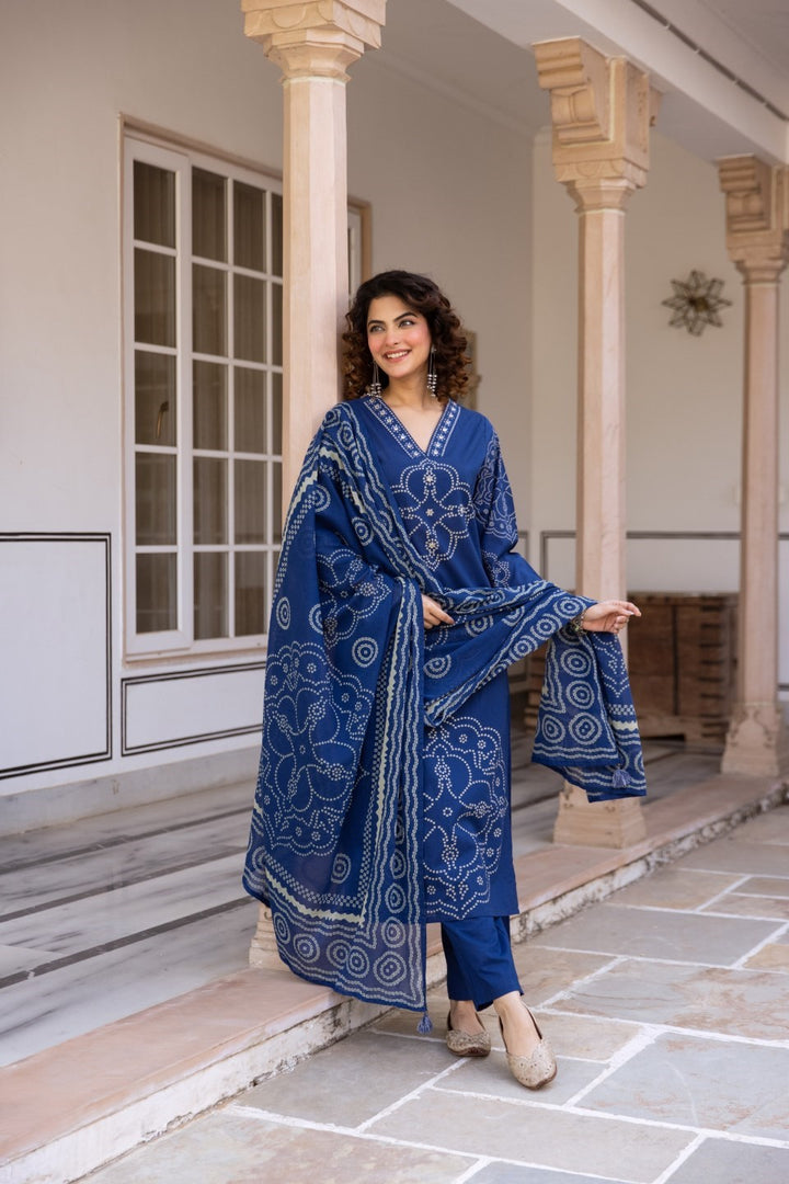 Karen space printed cotton suit set