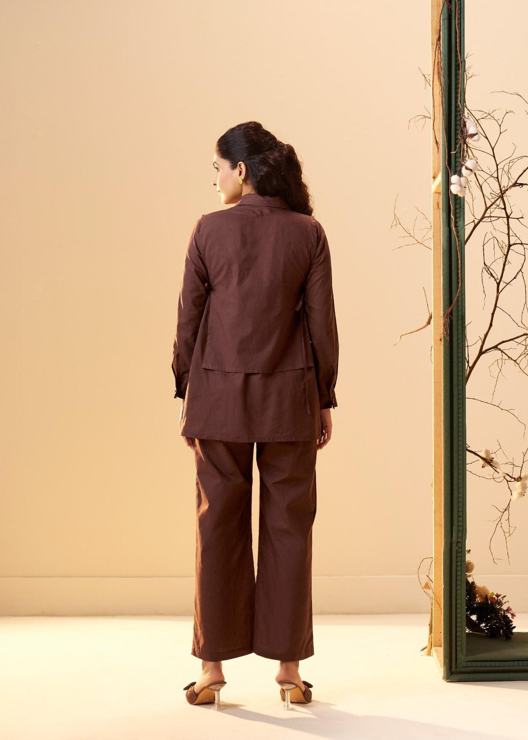 Tisca Mulberry embroidery co-ord set