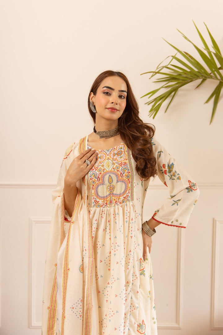 Karen alabaster cotton suit set