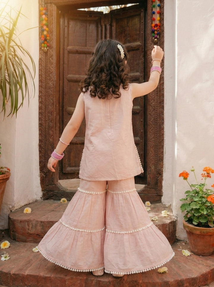 Joy taffy embroidery kids cotton suit set