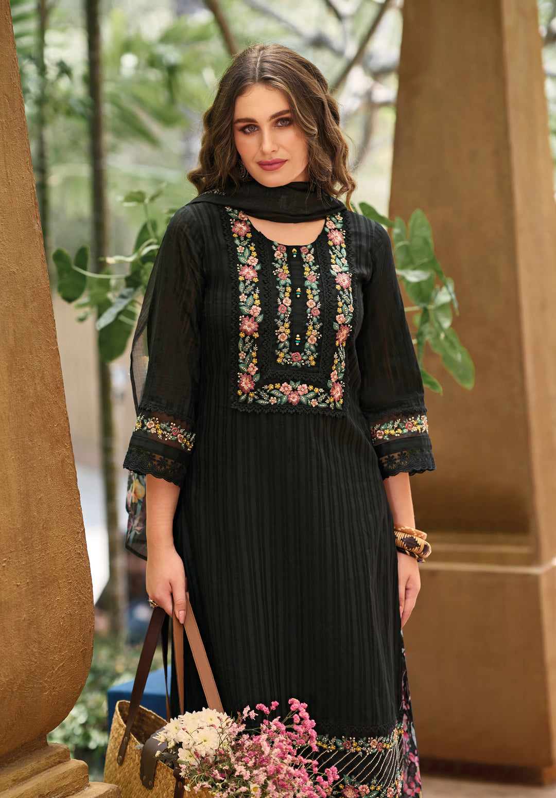 Kina Onyx Embroidered Pakistani Cotton Suit Set