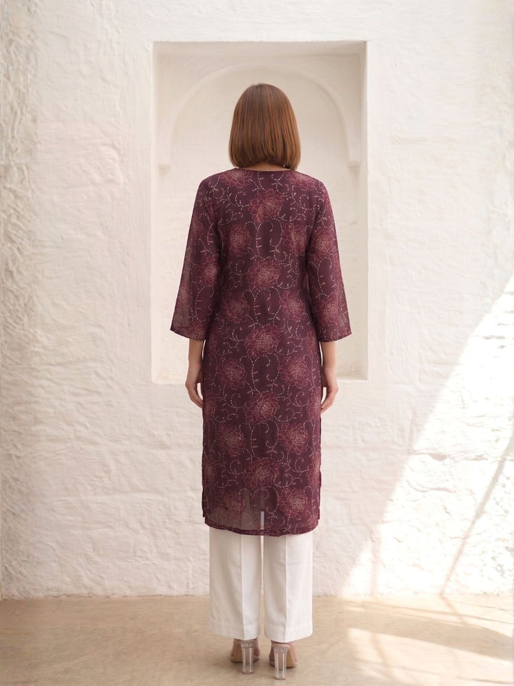 Varisha Plum Printed Kurti