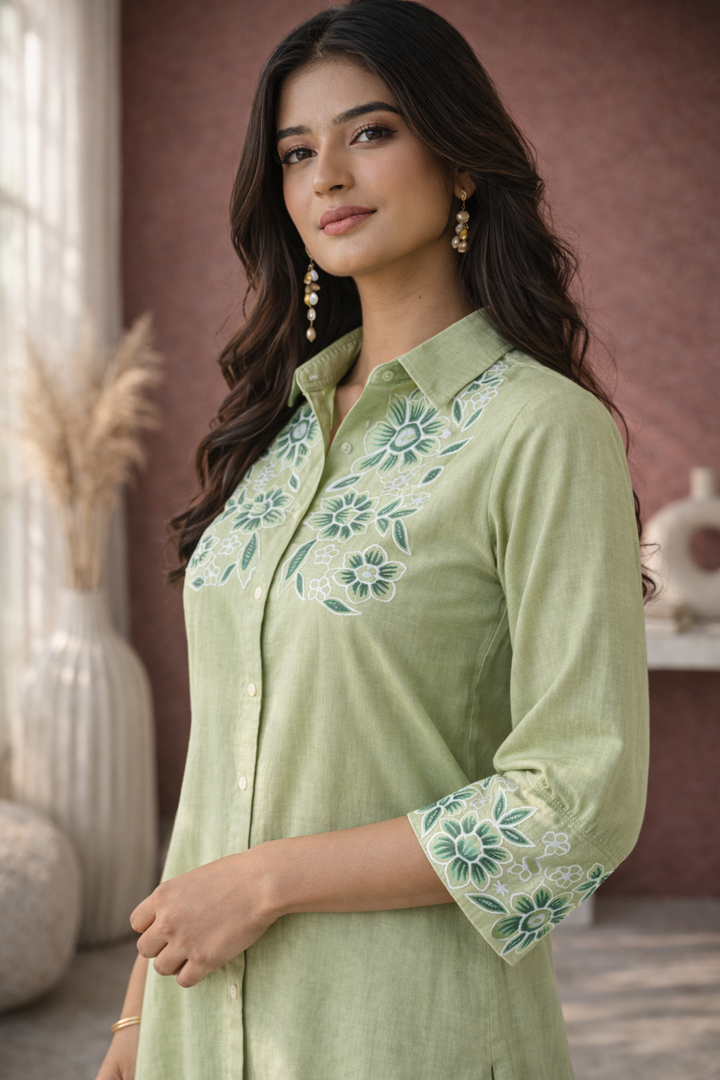 Sharad fern embroidery co-ord set