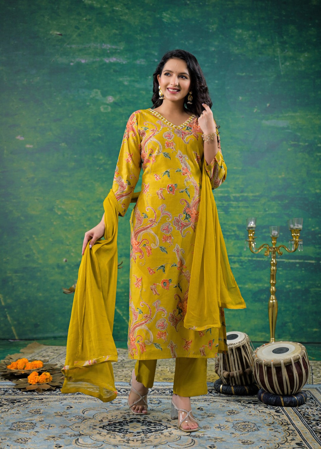 Shanti Sunrise Printed Work Suit Set