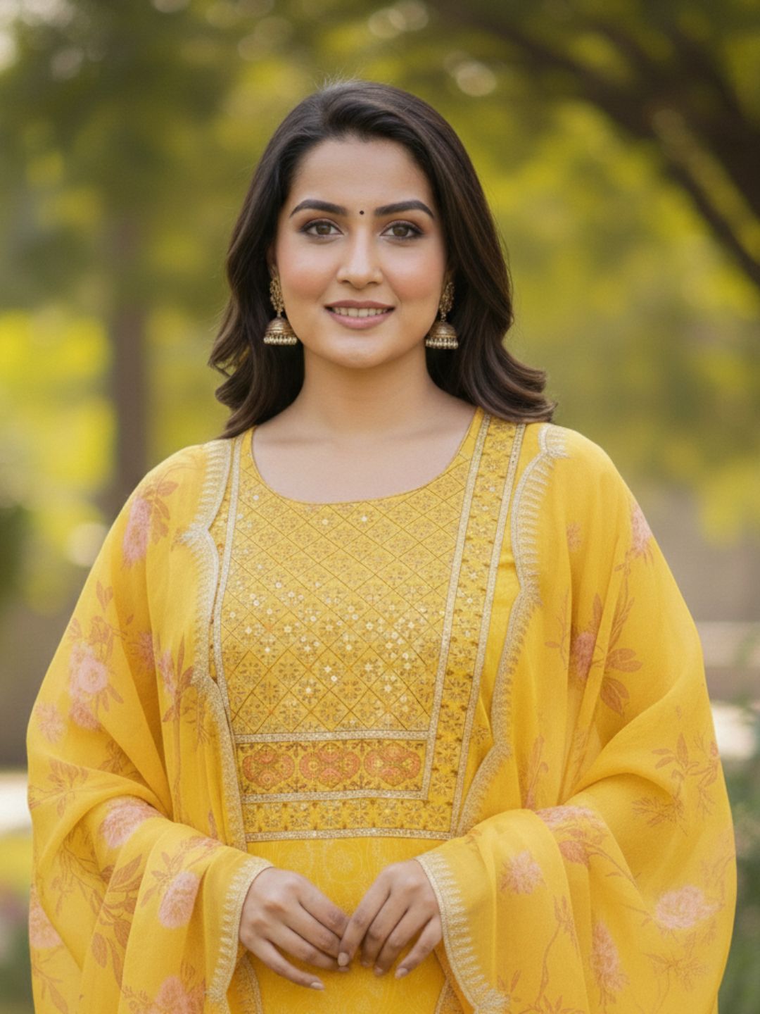 Gunjan Sunflower Cotton Suit Set