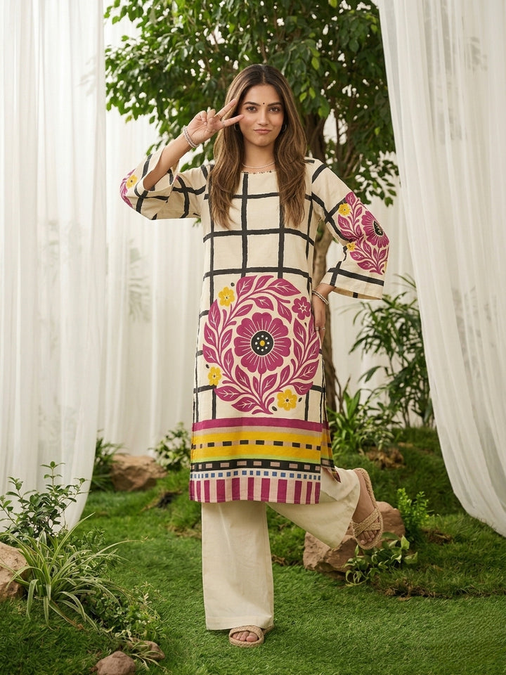 Virosh taffy cotton printed kurta pant set