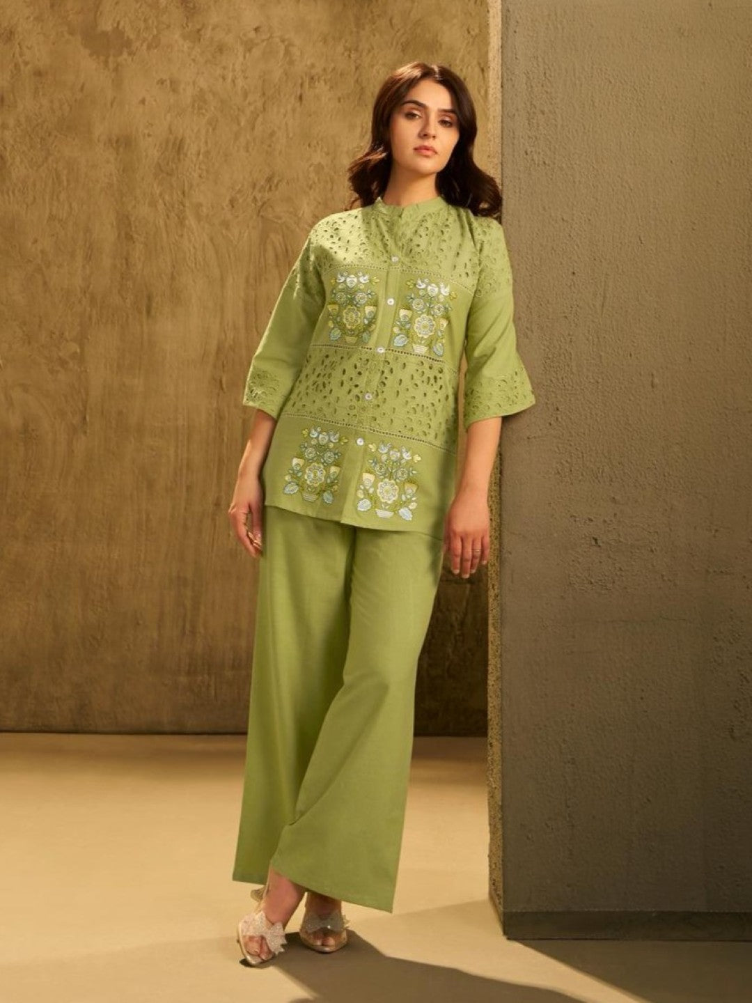 Arim fern embroidery Cotton Co-ord Set