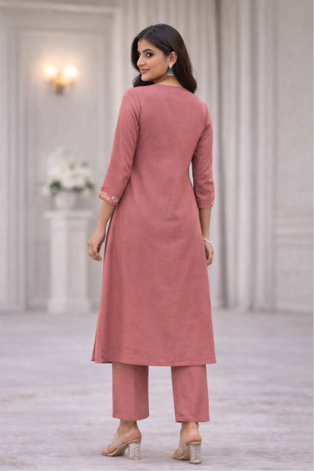 Chandri Rose Embroidered Kurta Pant Set
