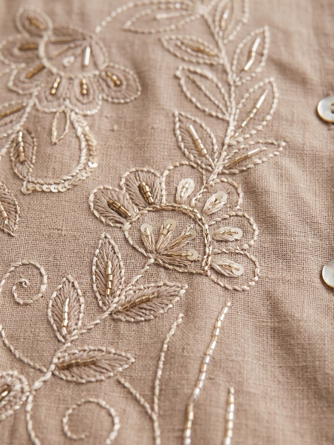 Mihika Hazelnut embroidery waist coat pant set