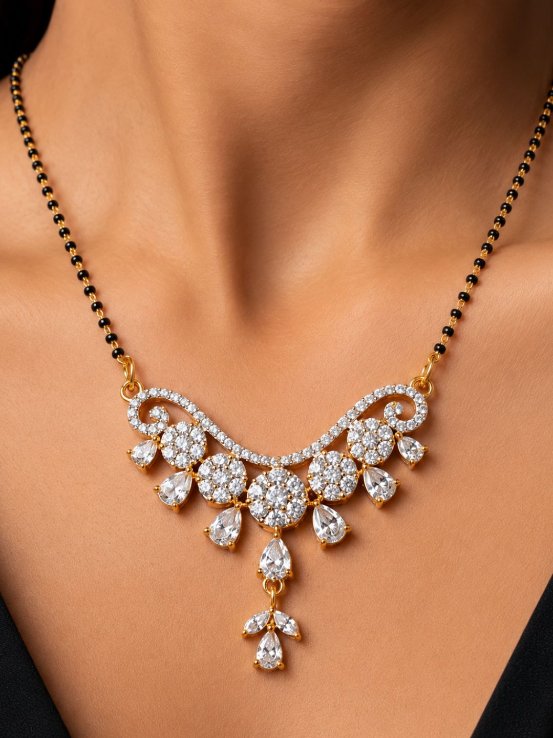 Nayra diamond Mangalsutra with earings set