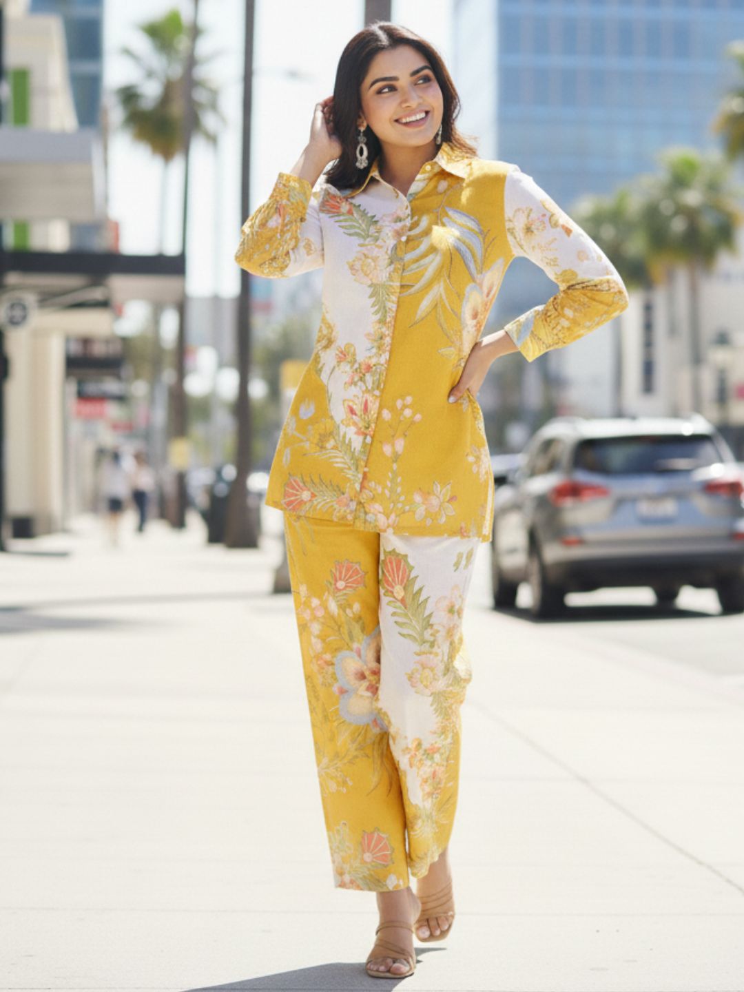 vastramaya amber cotton printed co-ord set