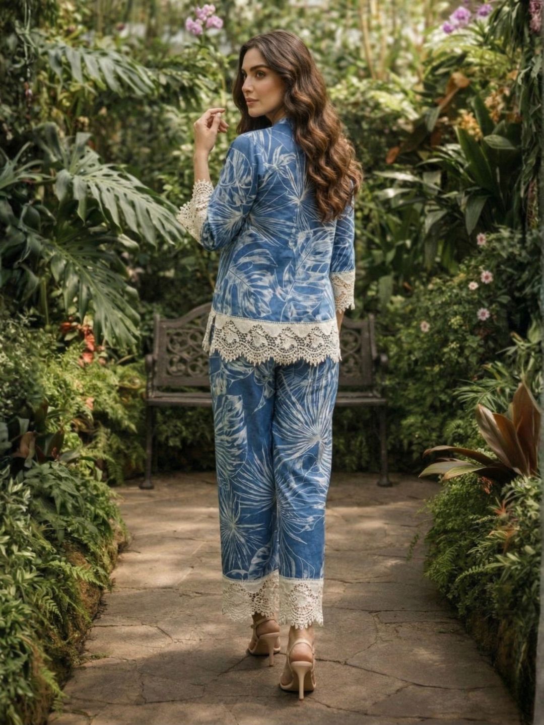 Perka indi cotton lace co-ord set