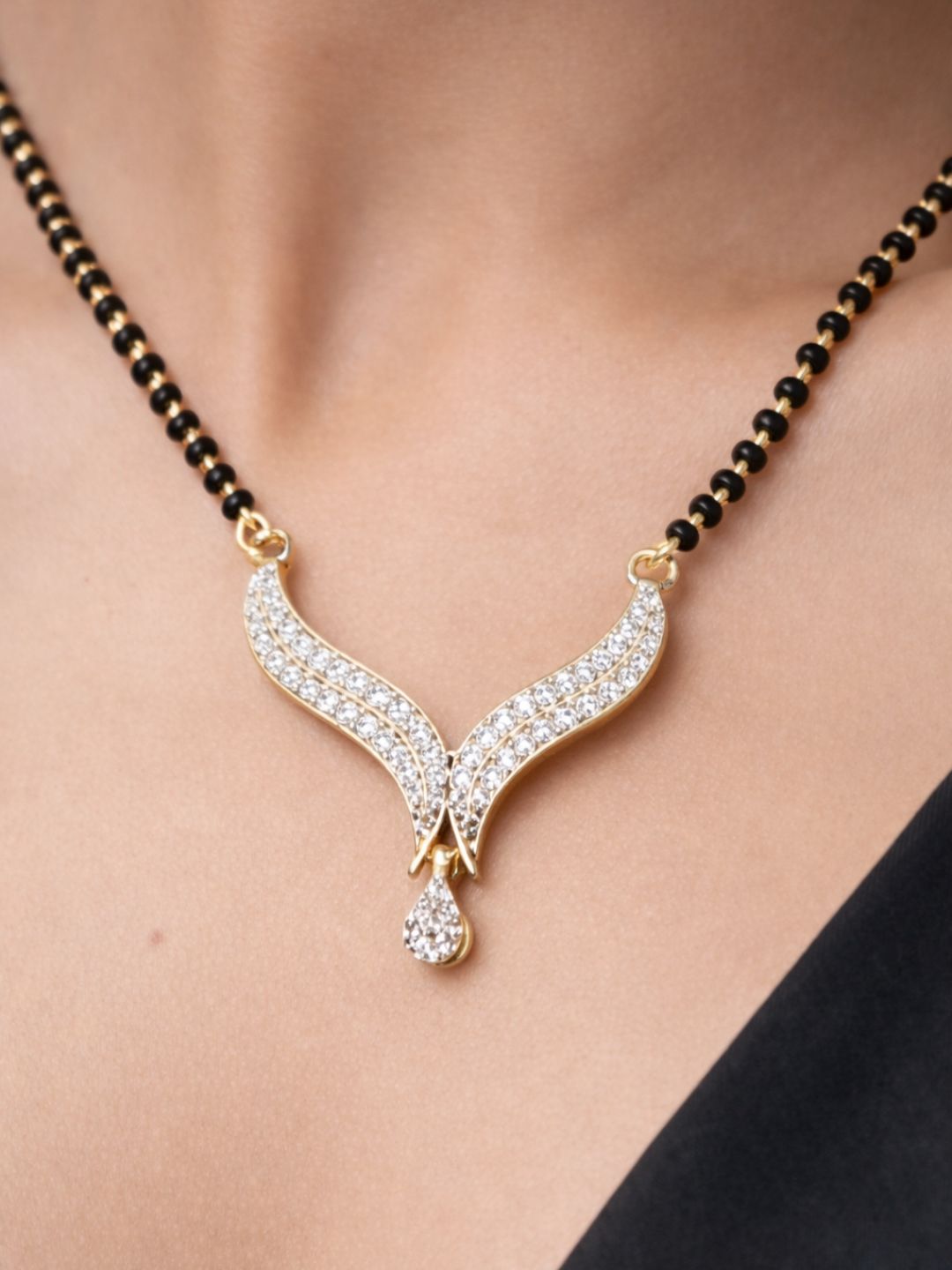 Rivaaz diamond Mangalsutra with earings set