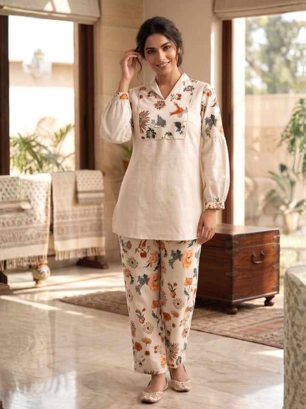 Rashmika Pearl Cotton Co-ord Set