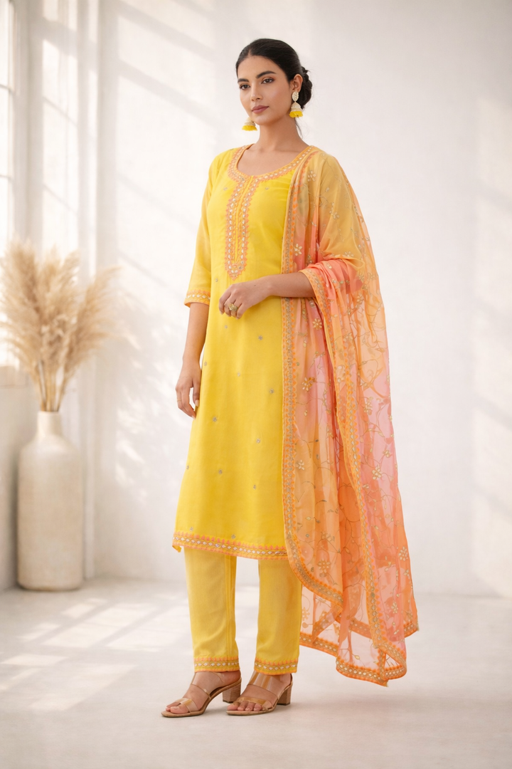 Anila Sunshine Full Work Suit Set