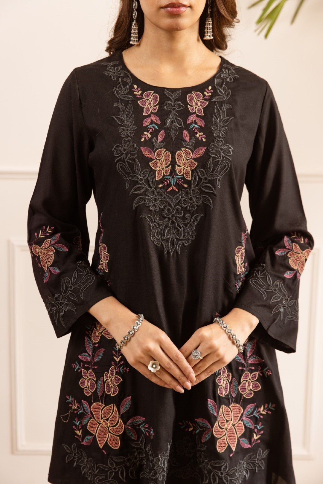 Karen irium embroidery cotton co-ord set