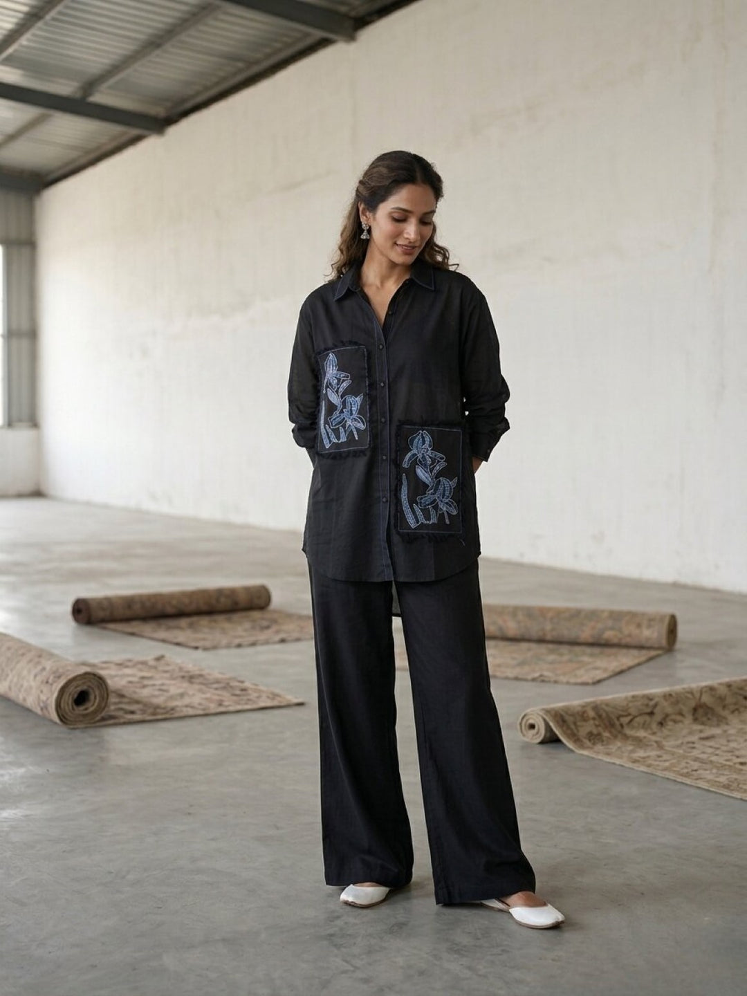Swades spot embroidery cotton co-ord set