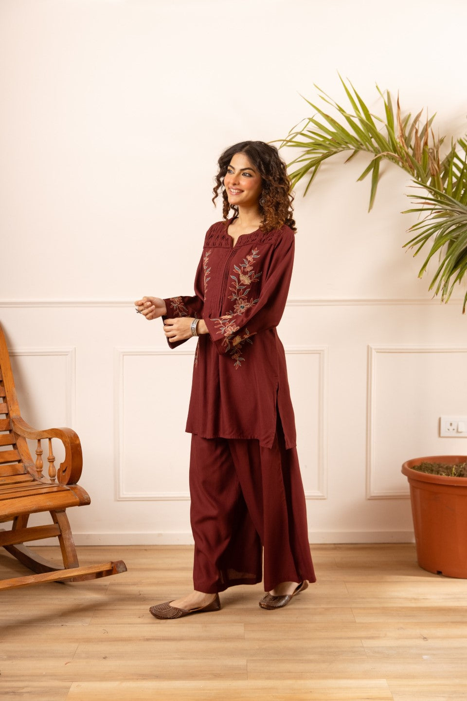 Karen Jam embroidery Cotton Co-ord Set