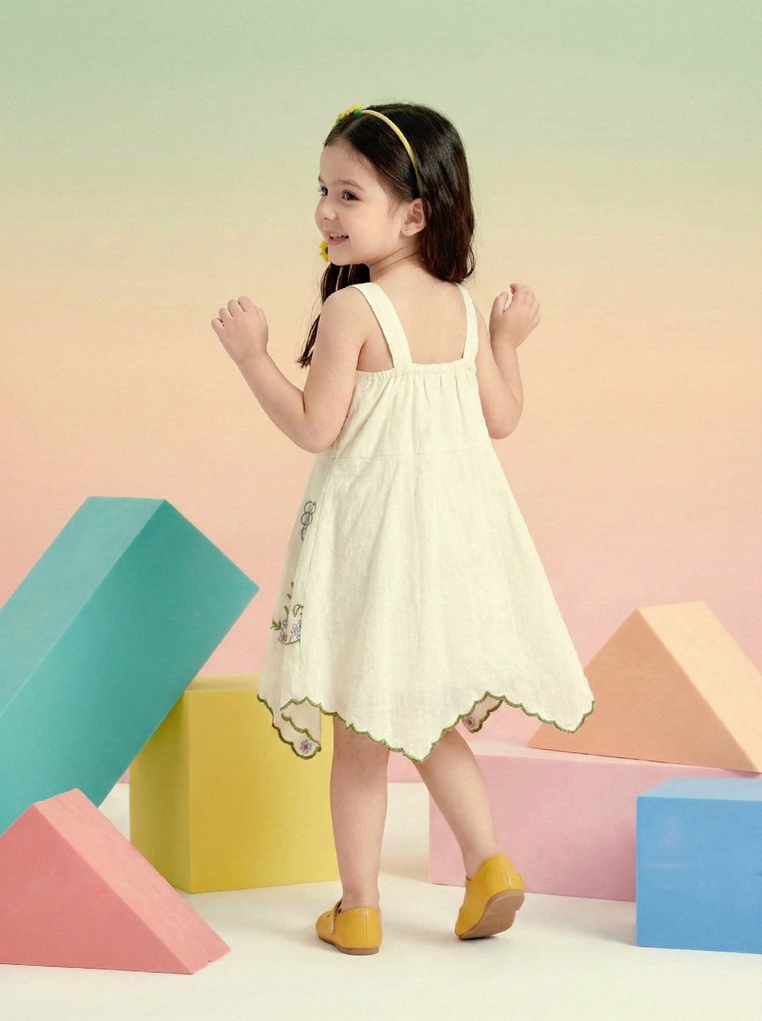 Joy butterfly embroidery cotton dress