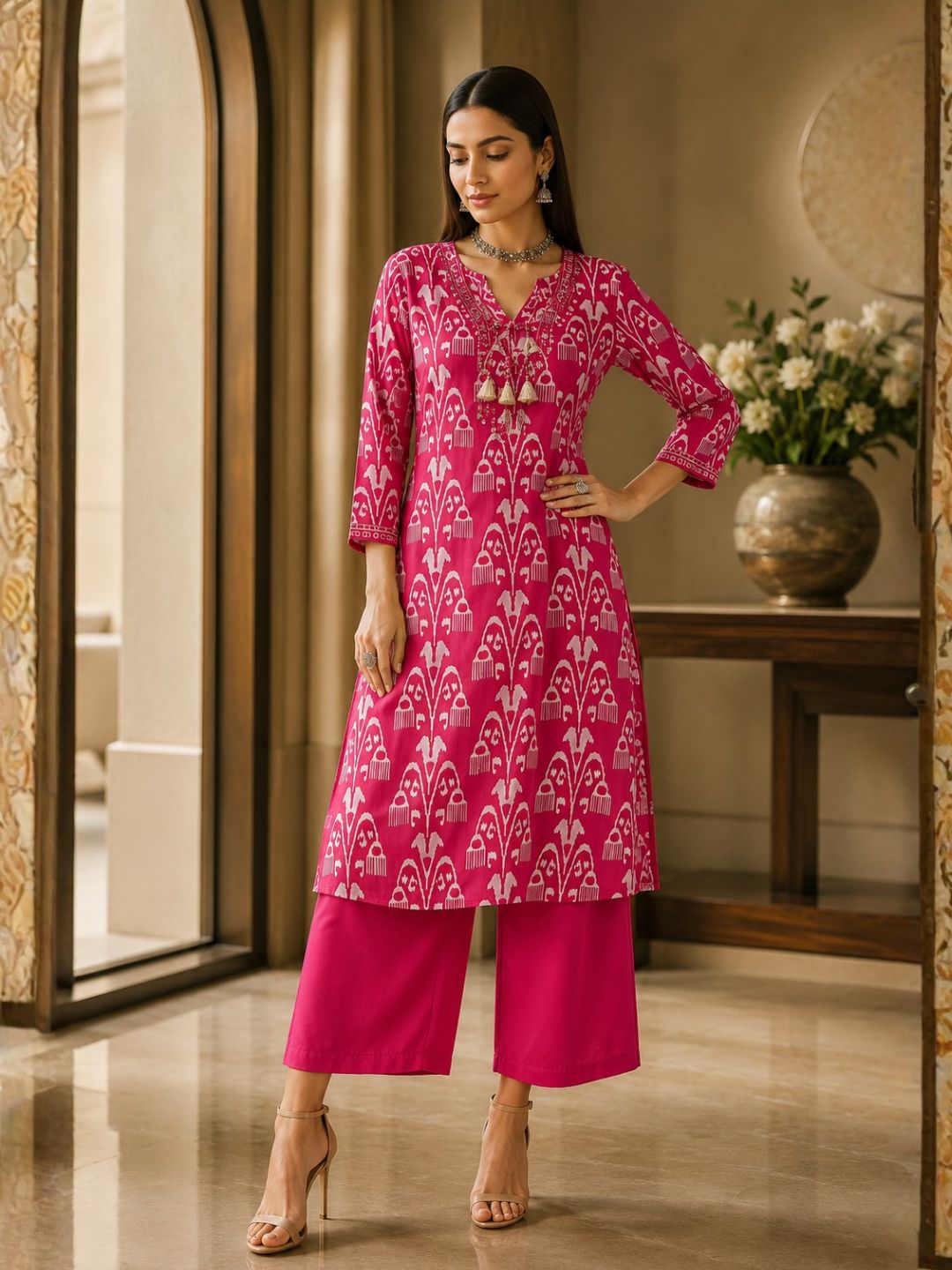 Hiya Rose Cotton Suit set