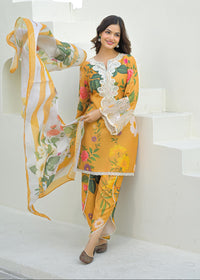 Dagdai canary printed suit set