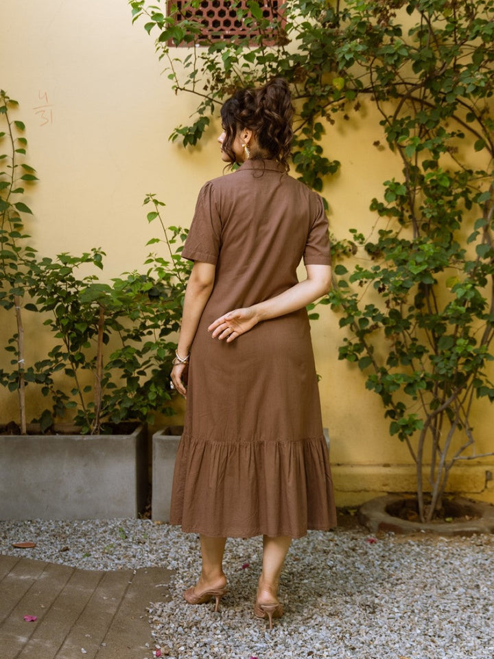 Ravya peanut embroidery cotton dress