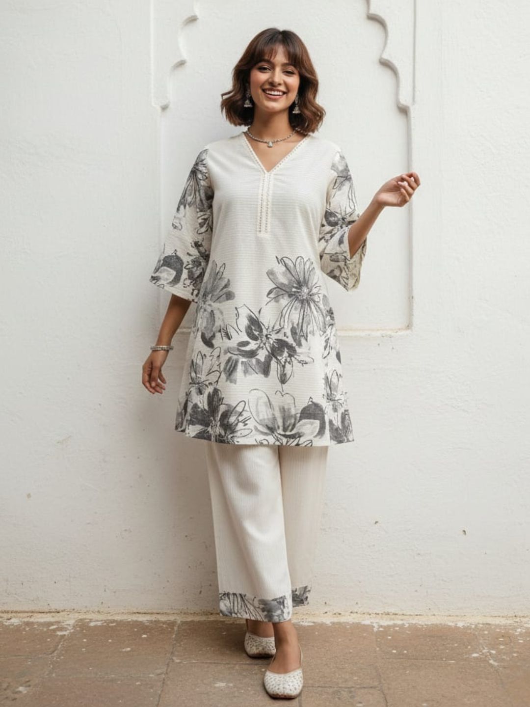 Swades dove printed cotton co-ord set