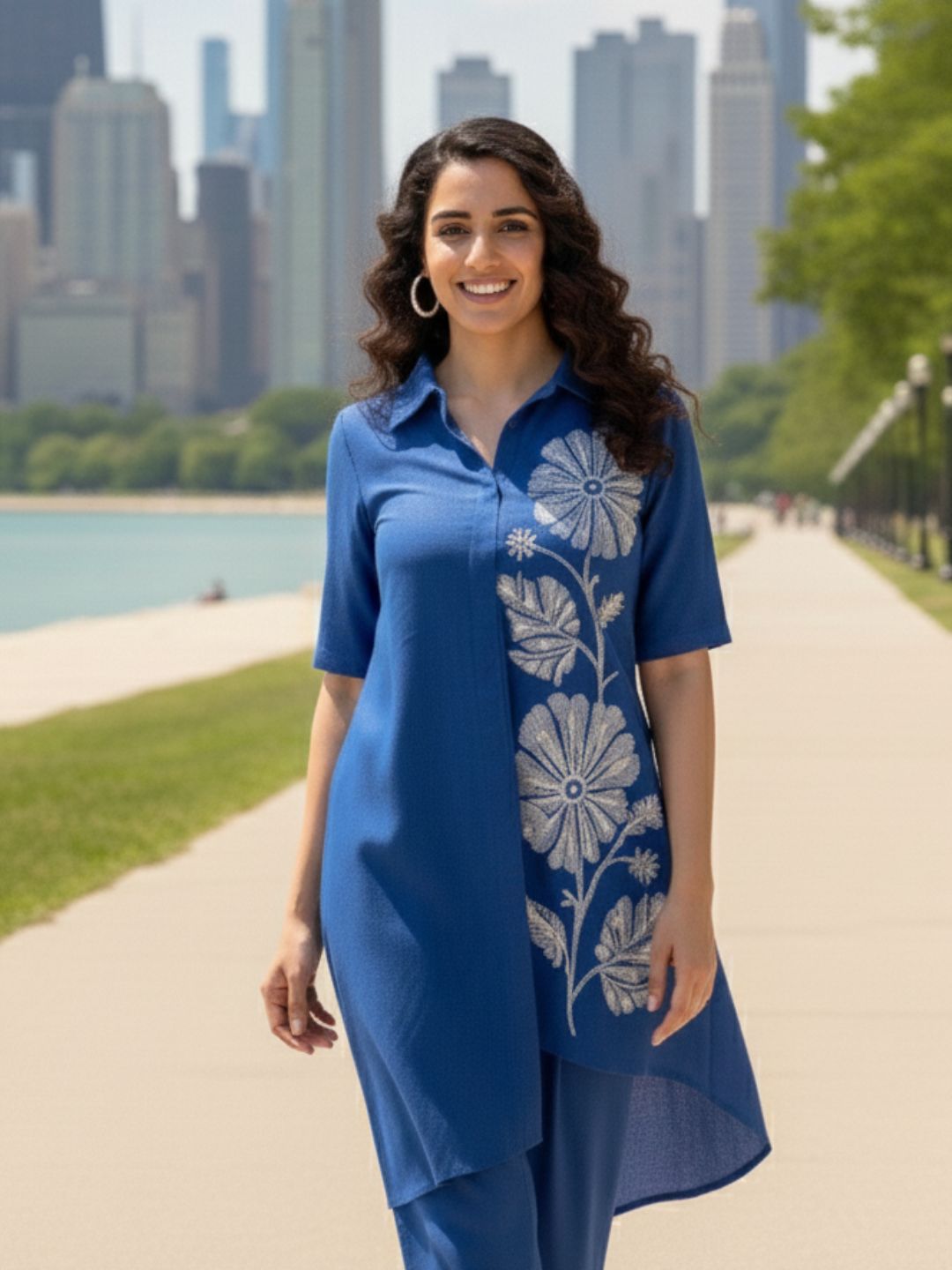 Tushki Indigo Elegant Co-ord Set