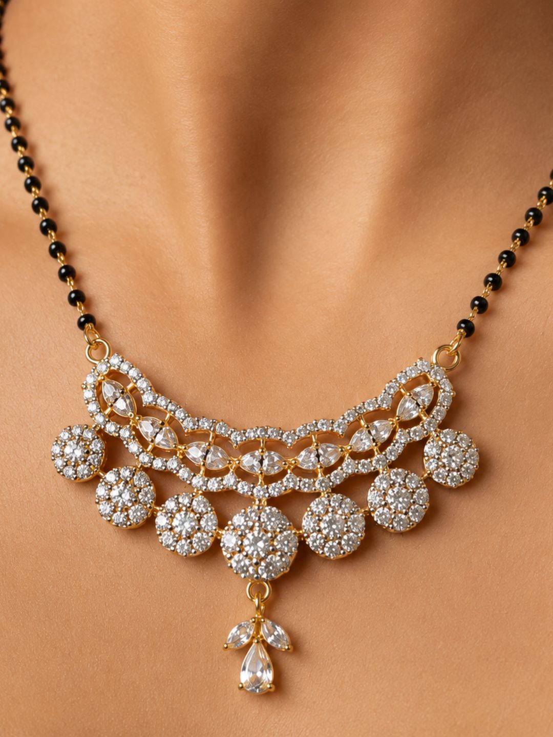 Nayra diamond Mangalsutra with earings set