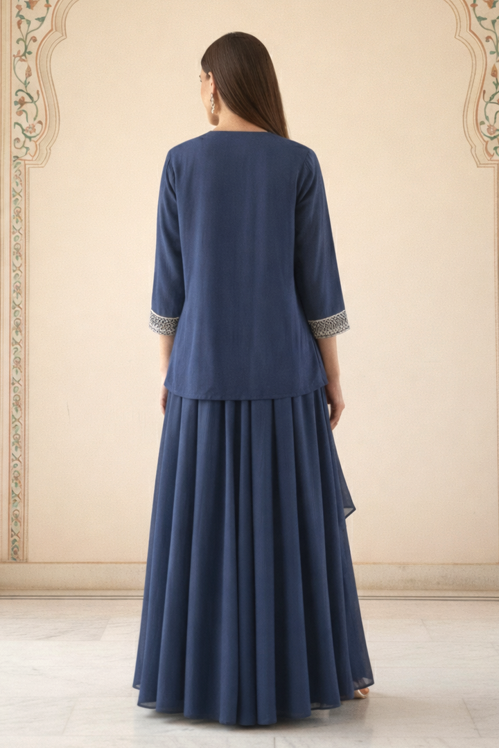 Rasā Midnight Handwork Luxury Fusion Wear Set