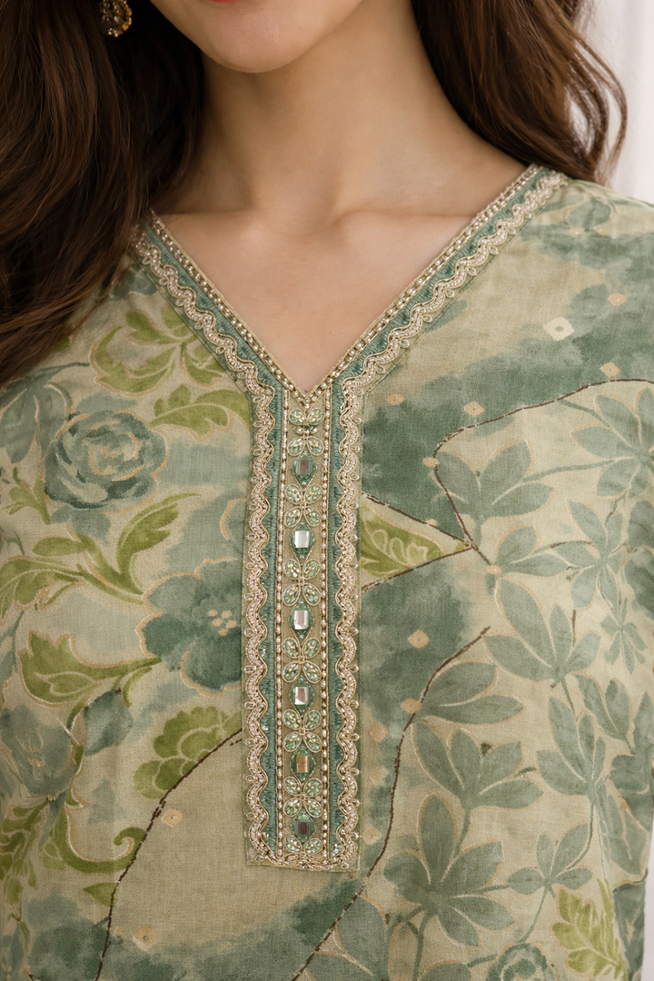 Barnali Fern Printed Work Kurti