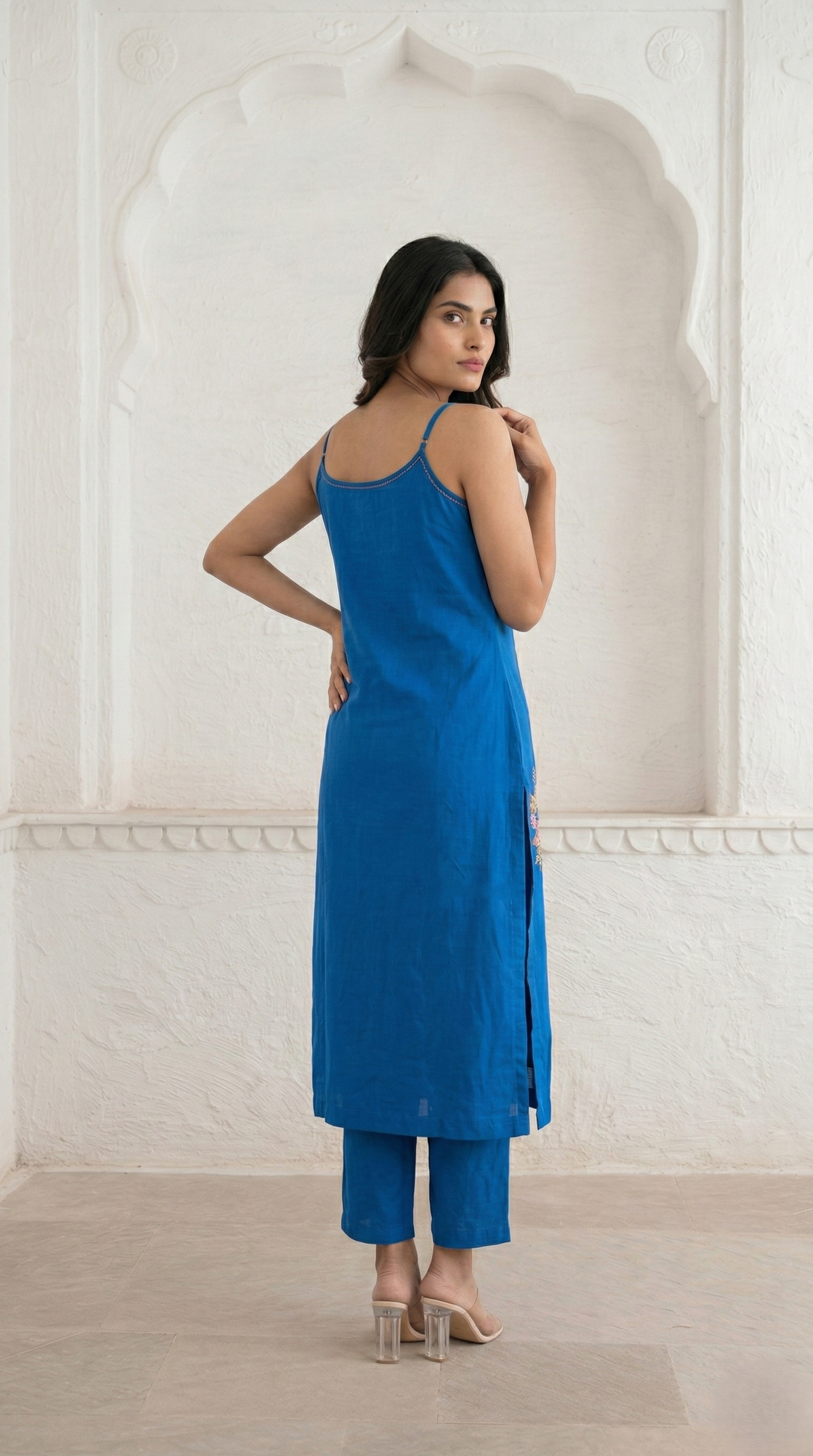 Mishka cobalt embroidery kurta pant set