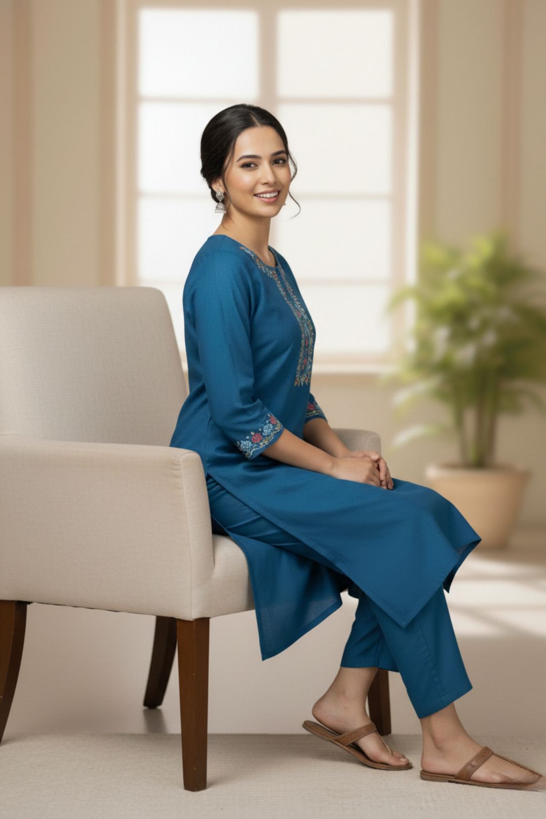 Ira Royal Embroidered Co-ord Set