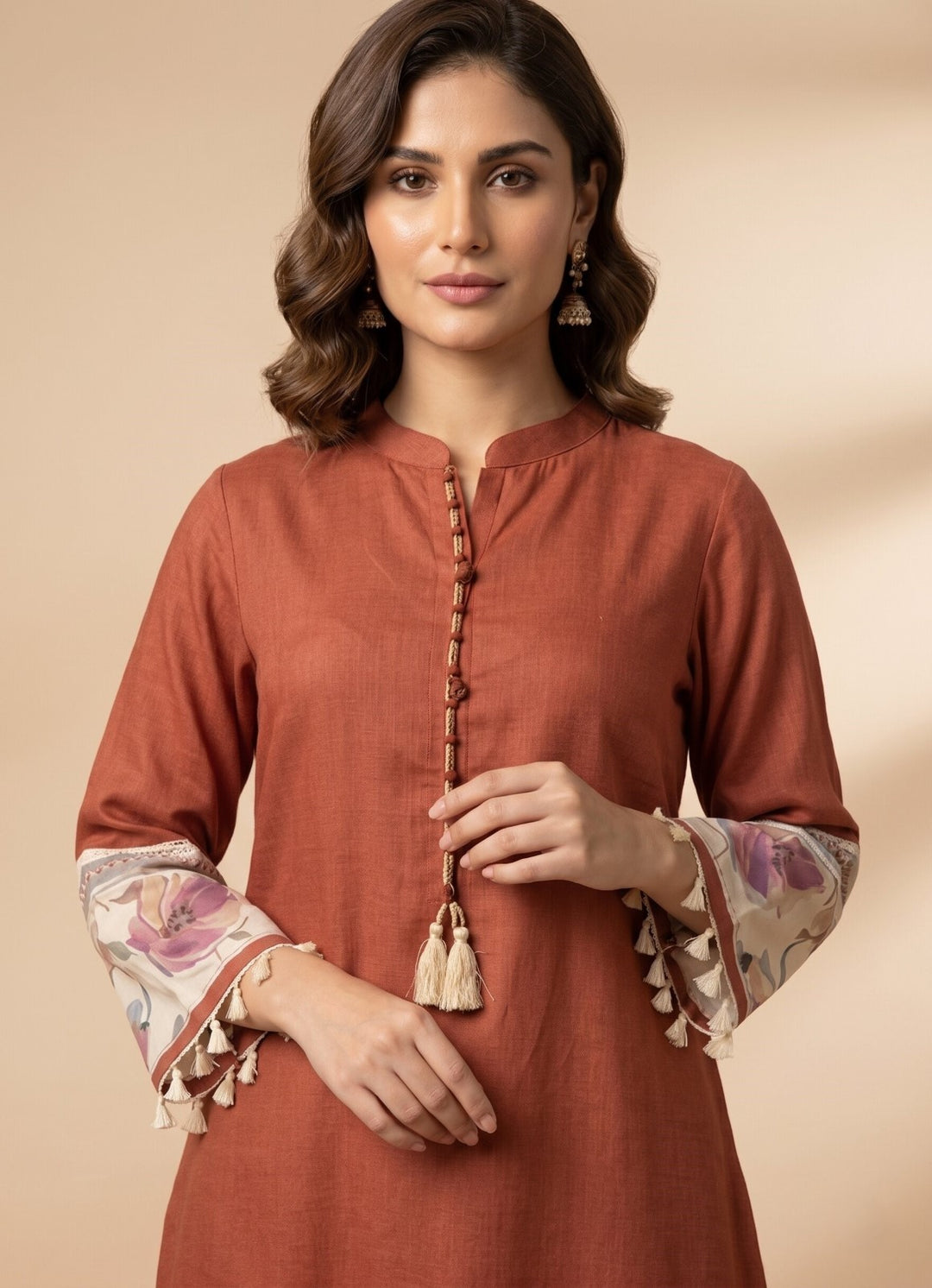 Prisha tangerine cotton co-ord set