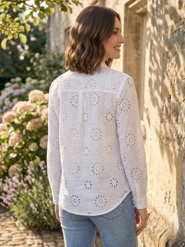 Perka merino schiffli cotton shirt