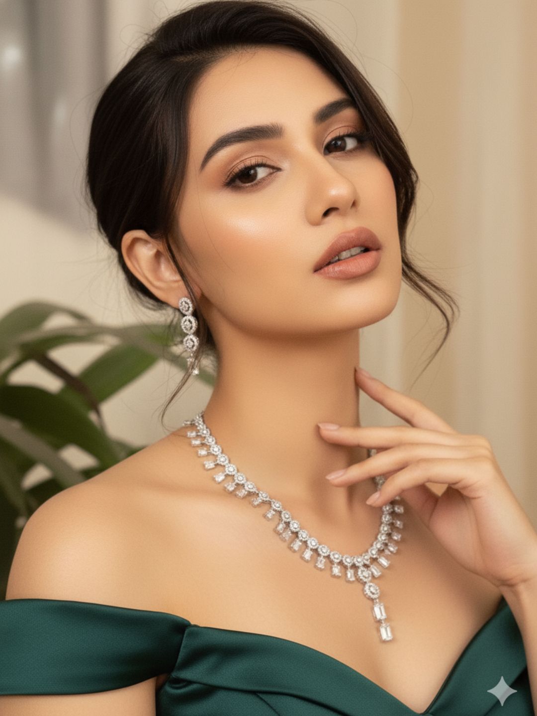 Antaara Diamond Necklace with Earings set