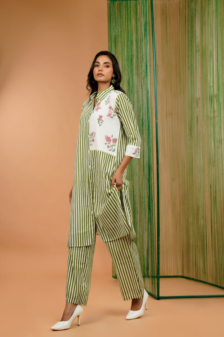 Tatva slime Stripes cotton co-ord set