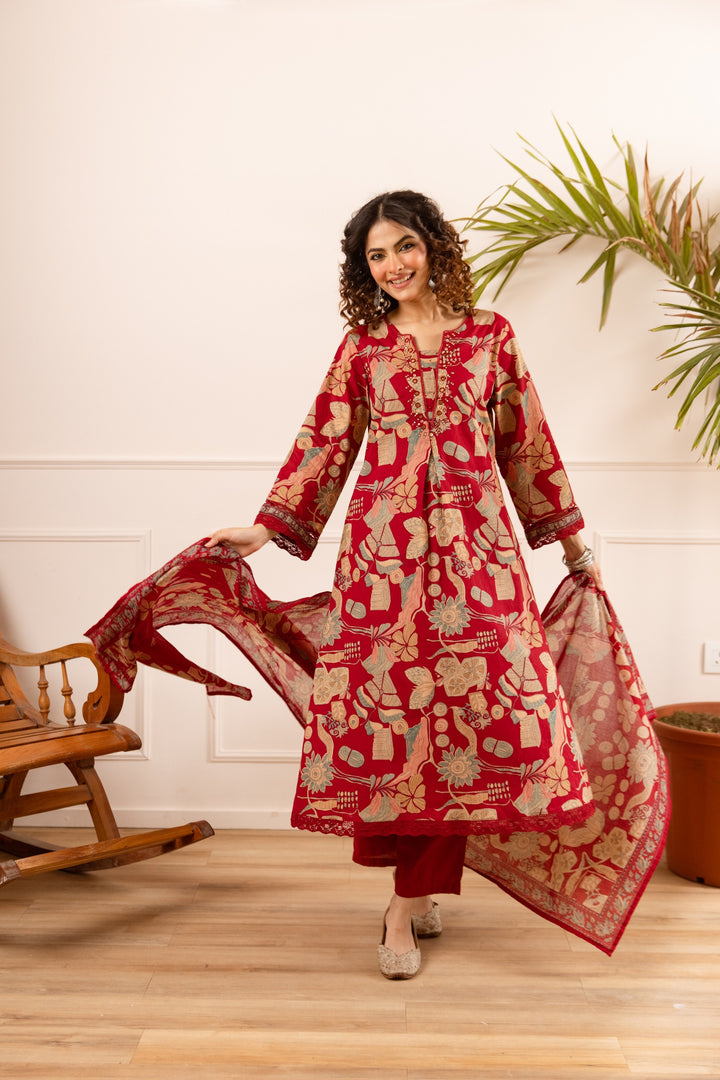 Karen barn printed cotton suit set