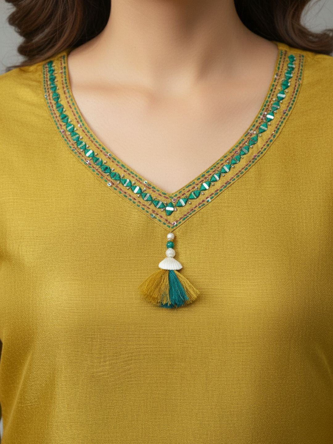 Reet Gold Printed Work Suit Set