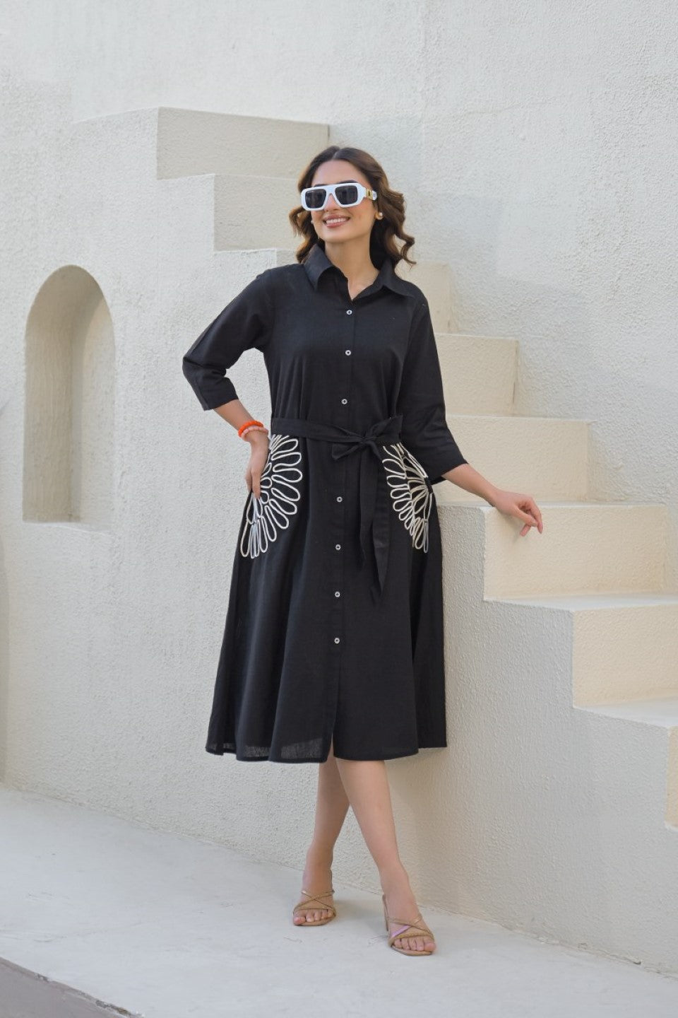 Tatva penn embroidery cotton dress