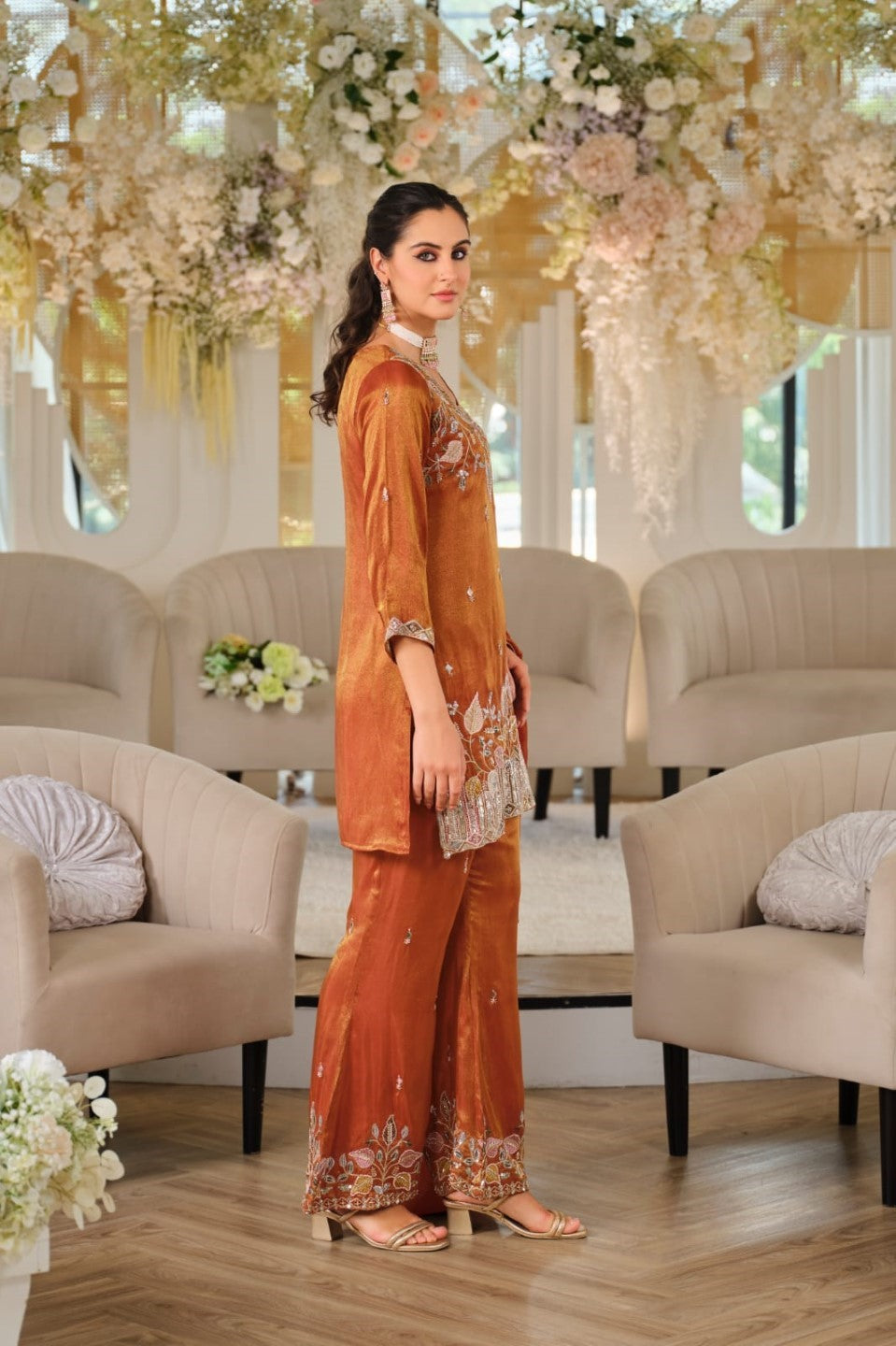 Areesa copper full work suit set