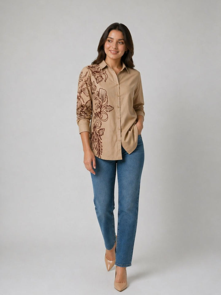 Drona Tuscan embroidery cotton shirt