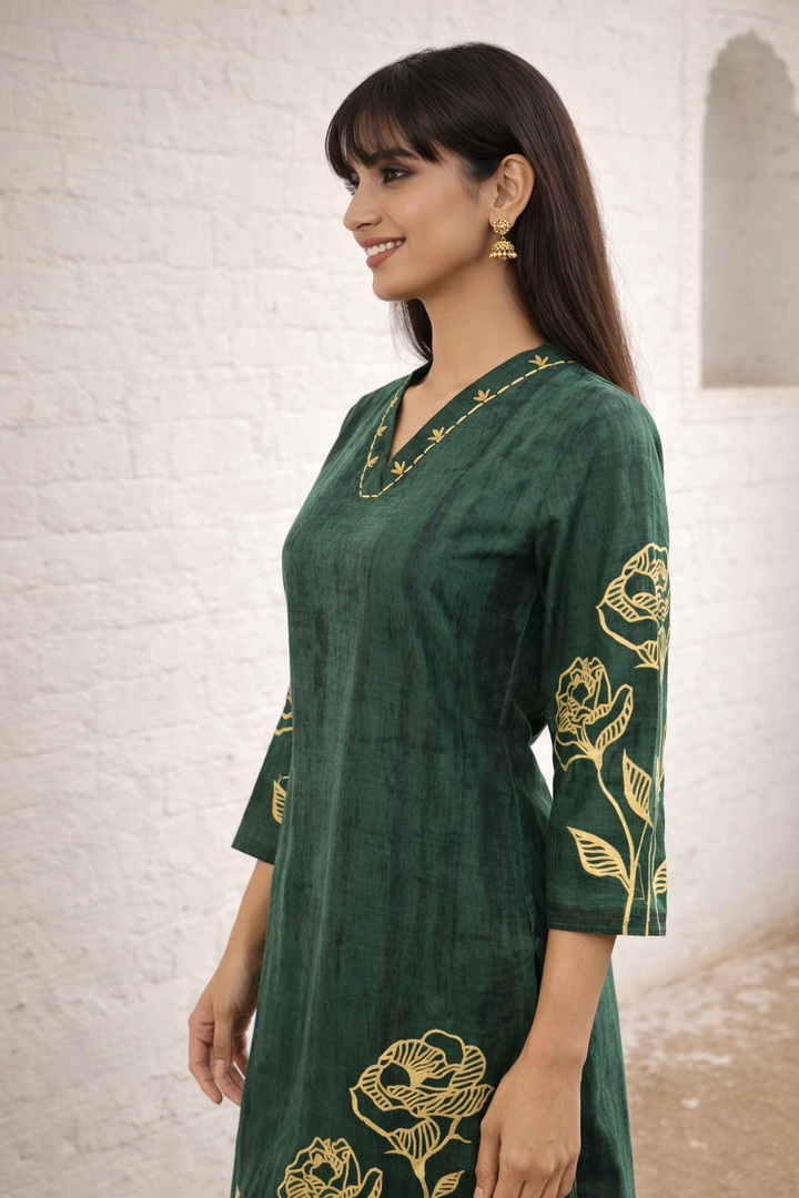 Swades moss cotton Kurta pant set