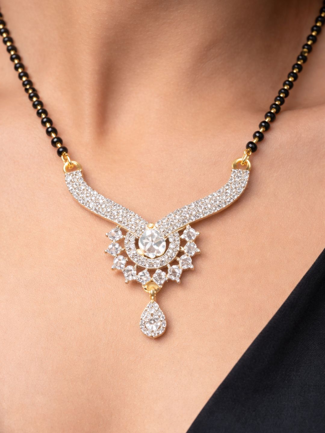 Rivaaz diamond Mangalsutra with earings set