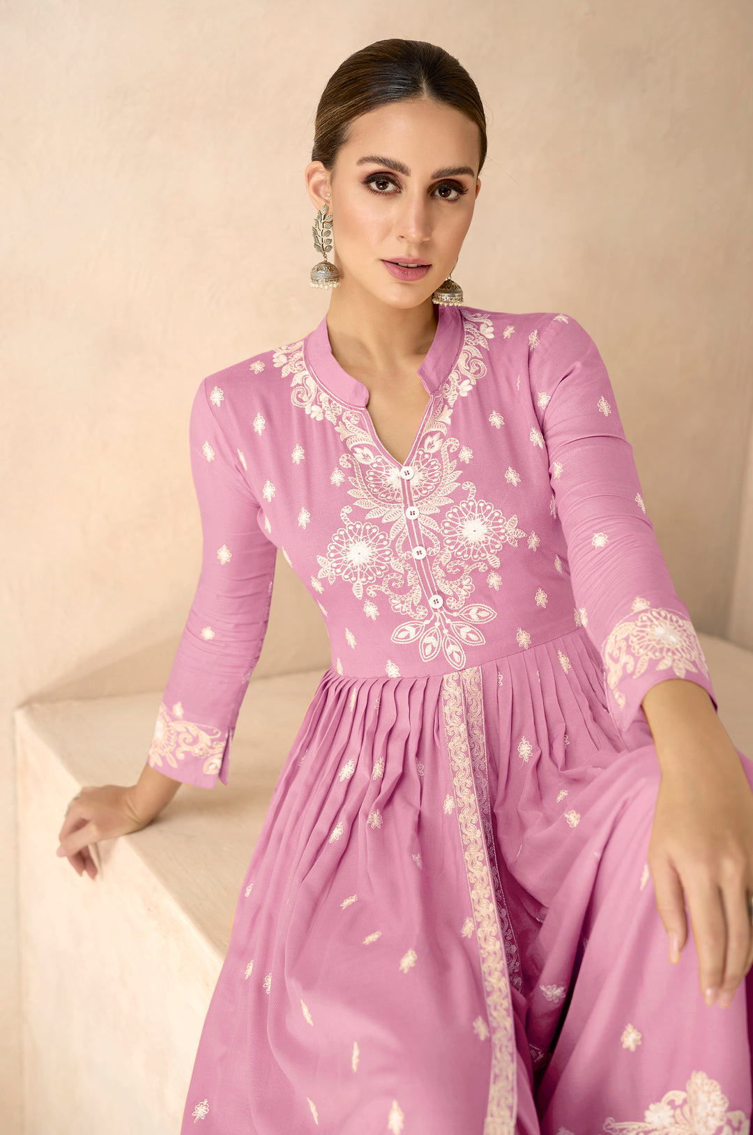 Laila Candy Embroidered Suit Set