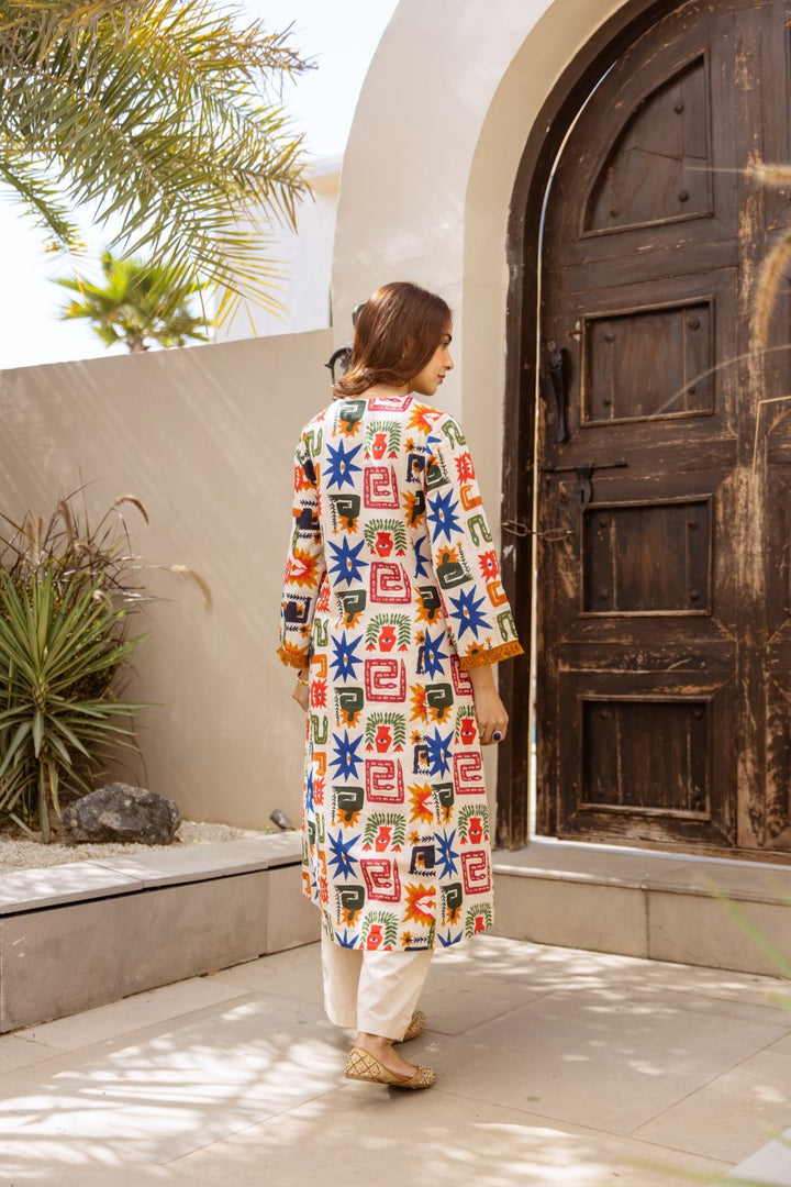 Karen kaleido cotton kurta pant set