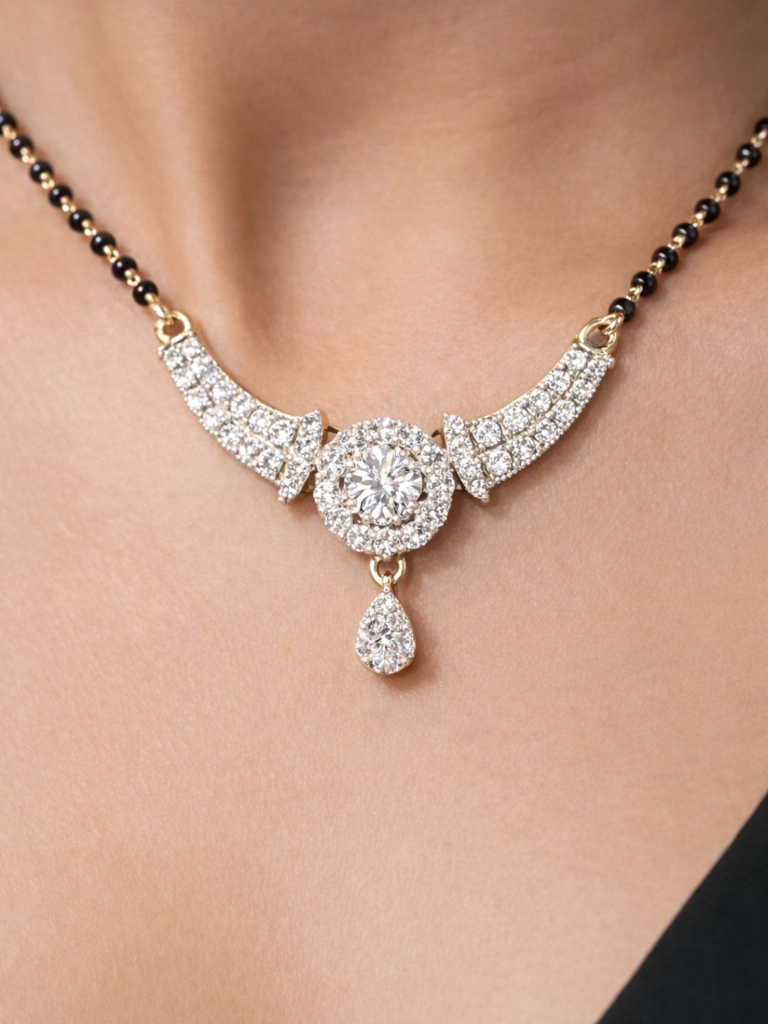 Rivaaz diamond Mangalsutra with earings set