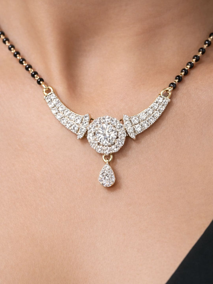 Rivaaz diamond Mangalsutra with earings set
