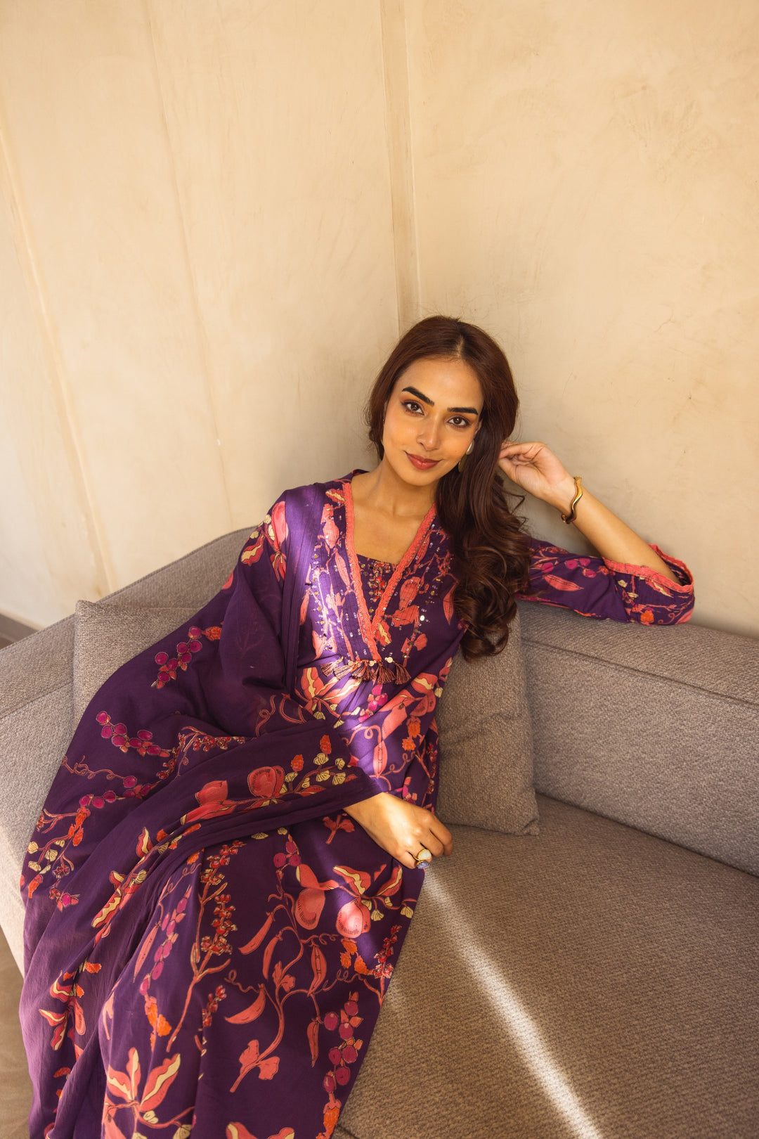 Karen byzan cotton printed suit set